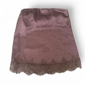 Zara Lace Trim Tube Top in Mauve/Brown